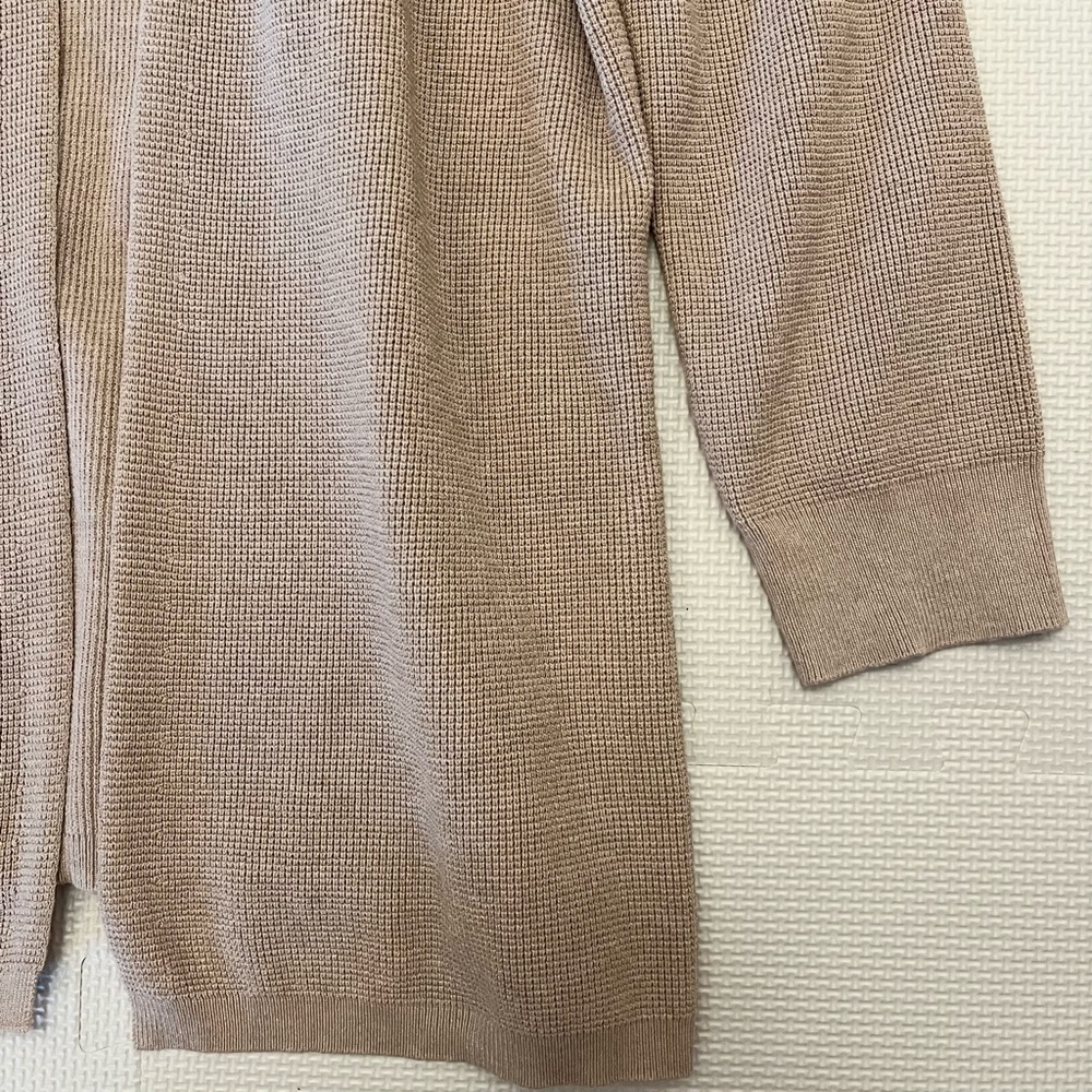 Cyrus Waffle Knit Open Cardigan Beige Neutral Size L - Picture 4 of 8
